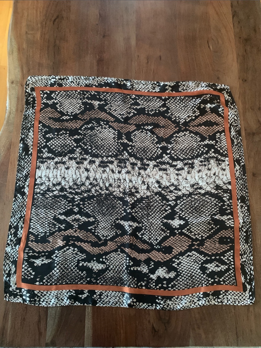 Square Snakeskin Print Chiffon Scarf 27” x 27”